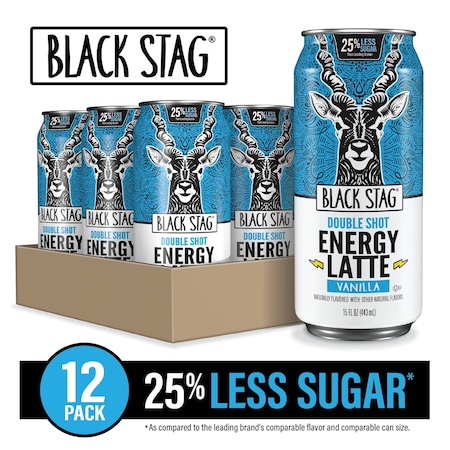 Black Stag 15oz Iced Latte + Energy Vanilla, PK12 FG000049